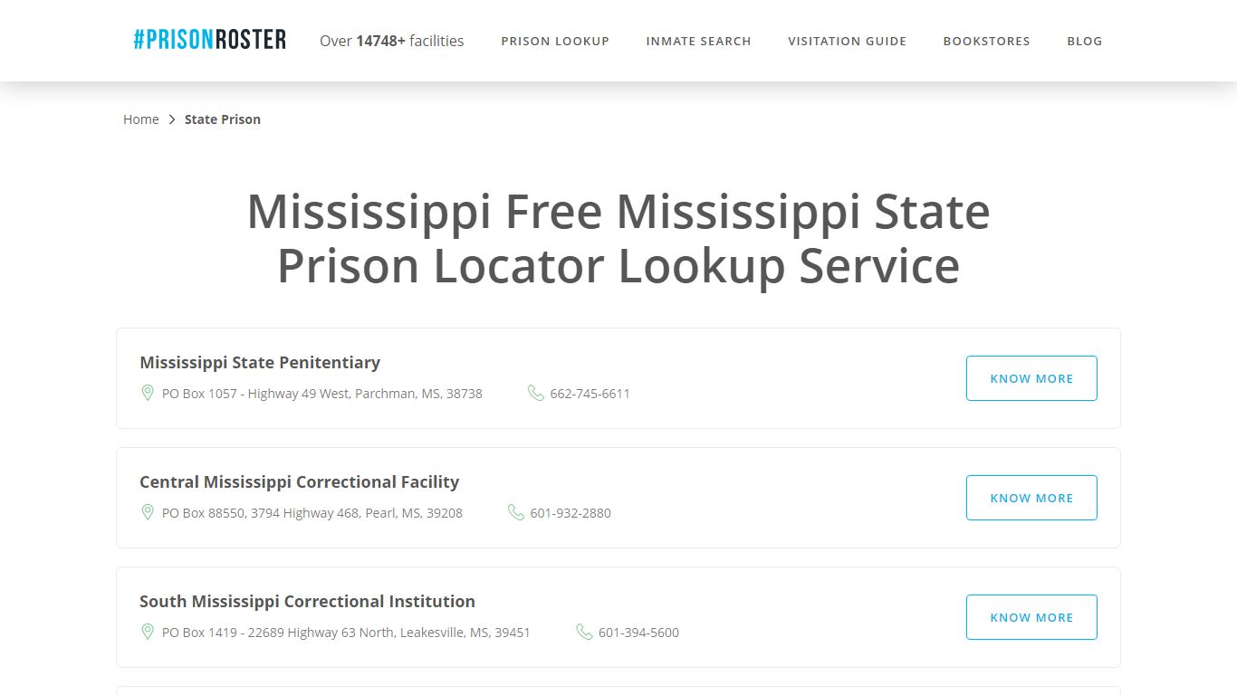 Mississippi State Prison Inmate Lookup